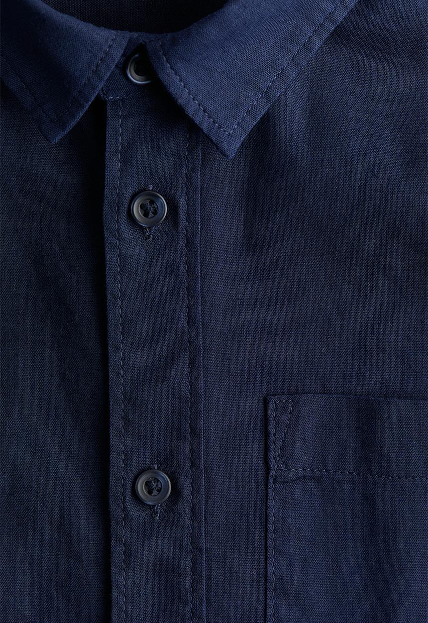 H&M - Linen-blend shirt - navy blue