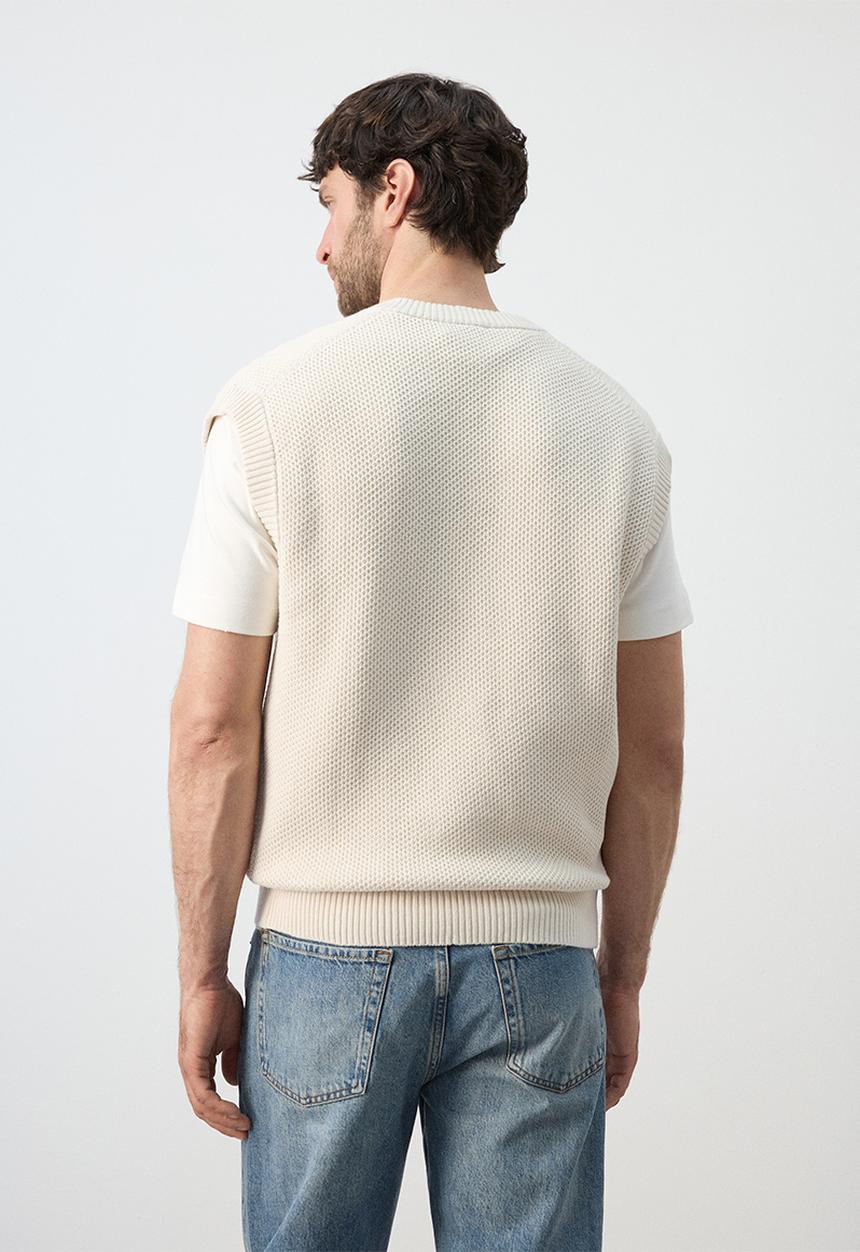 MANGO - Sweater Vest Salsav - Light Beige