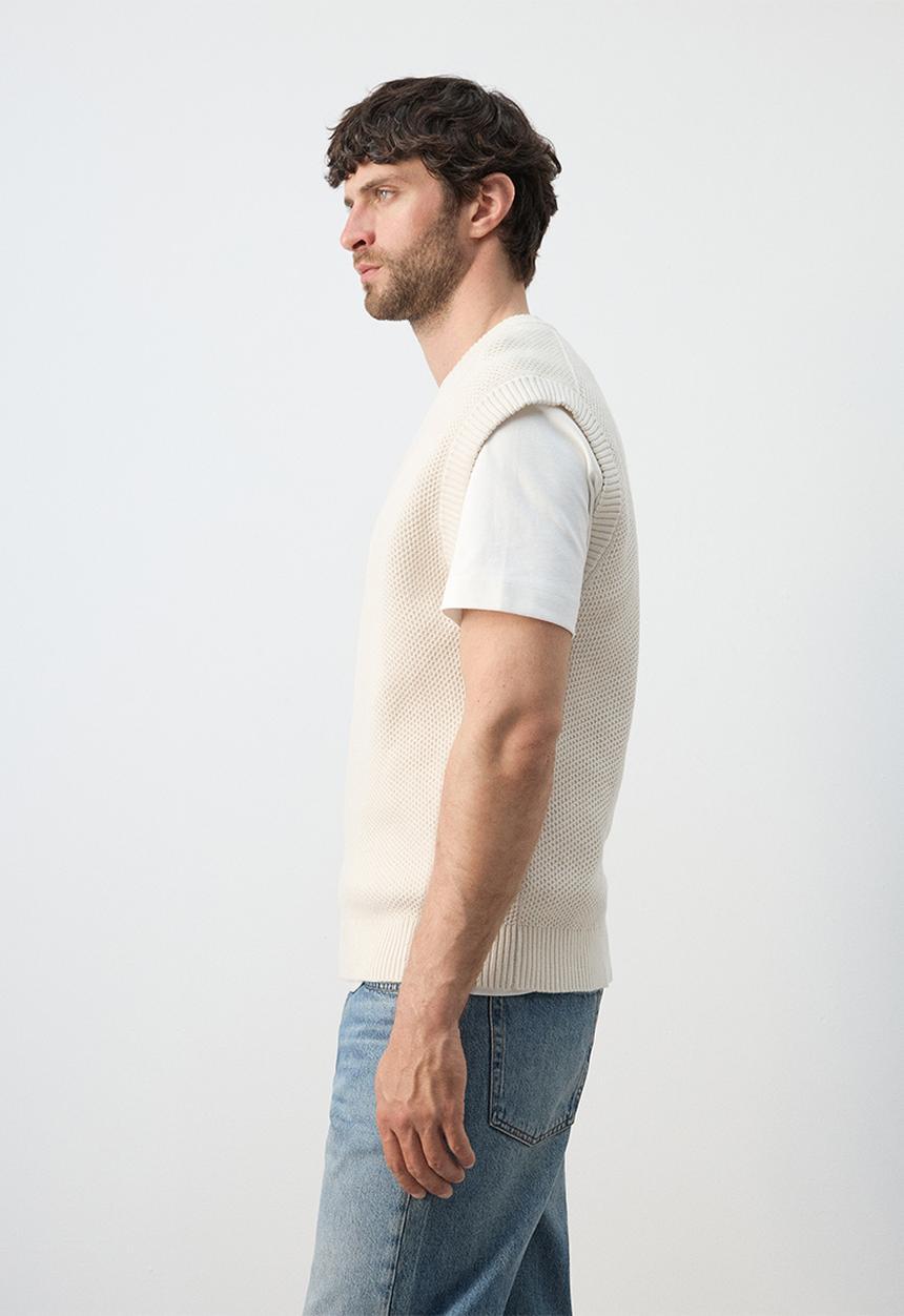 MANGO - Sweater Vest Salsav - Light Beige