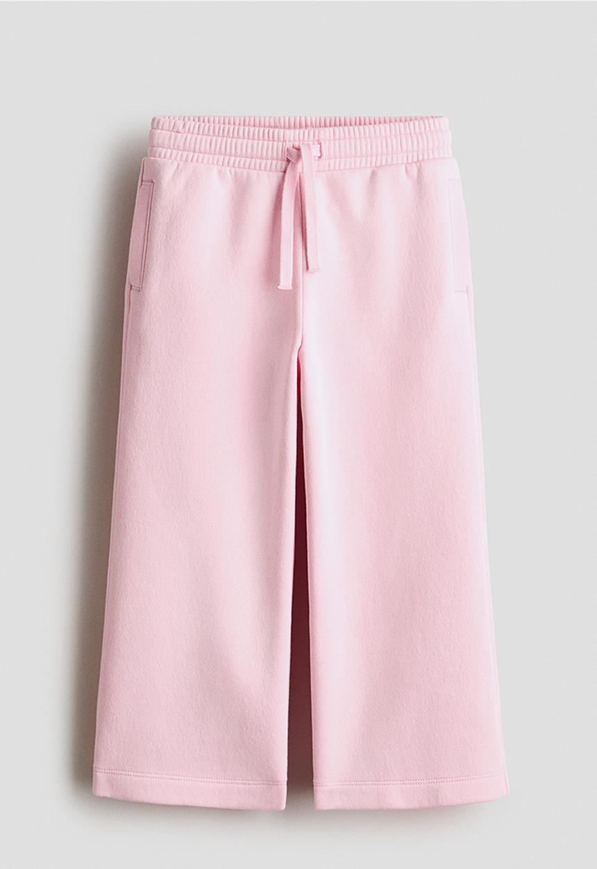 H&M - Wide brushed-inside joggers - light pink