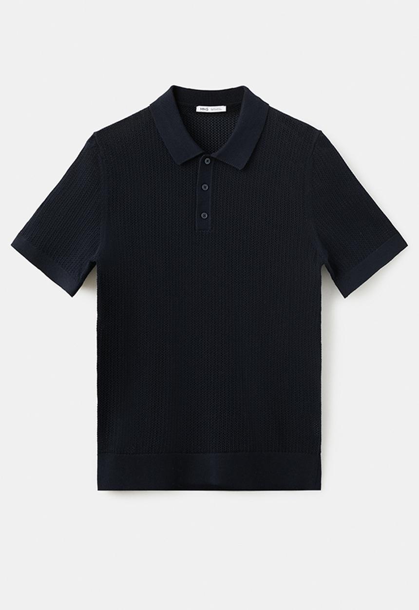 MANGO - Poloshirt Pointele - Navy