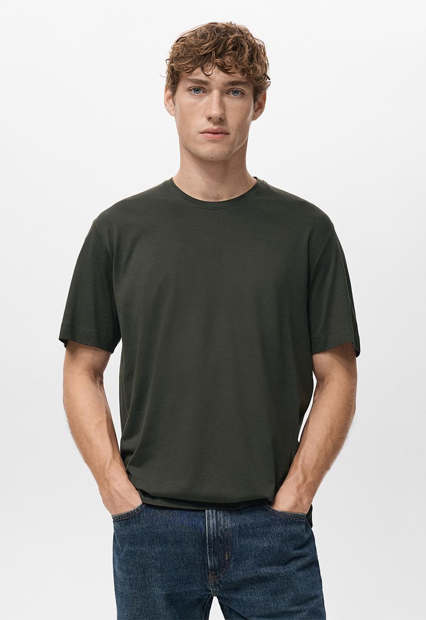MANGO - T-Shirt Bellow - Dark Brown