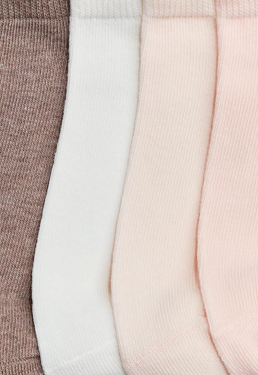 H&M - 7 Pack trainer socks - powder pink/dark brown