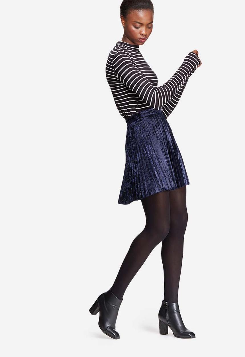 dailyfriday - Velvet pleated mini skirt