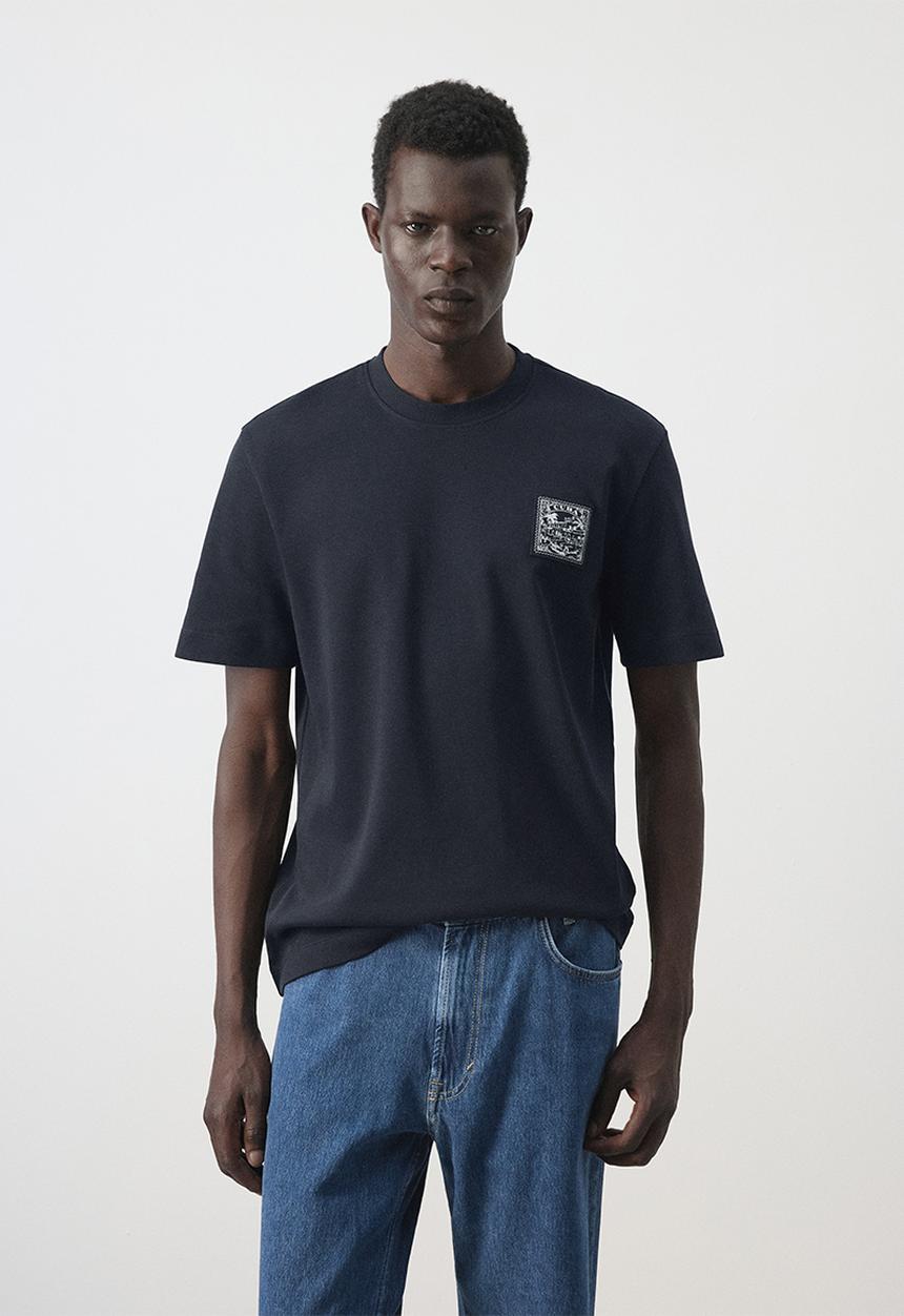 MANGO - T-Shirt Parche - Navy