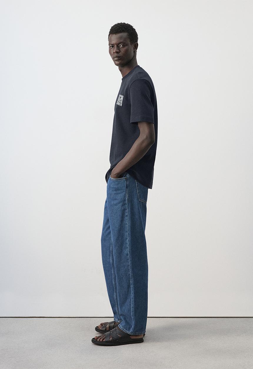 MANGO - T-Shirt Parche - Navy