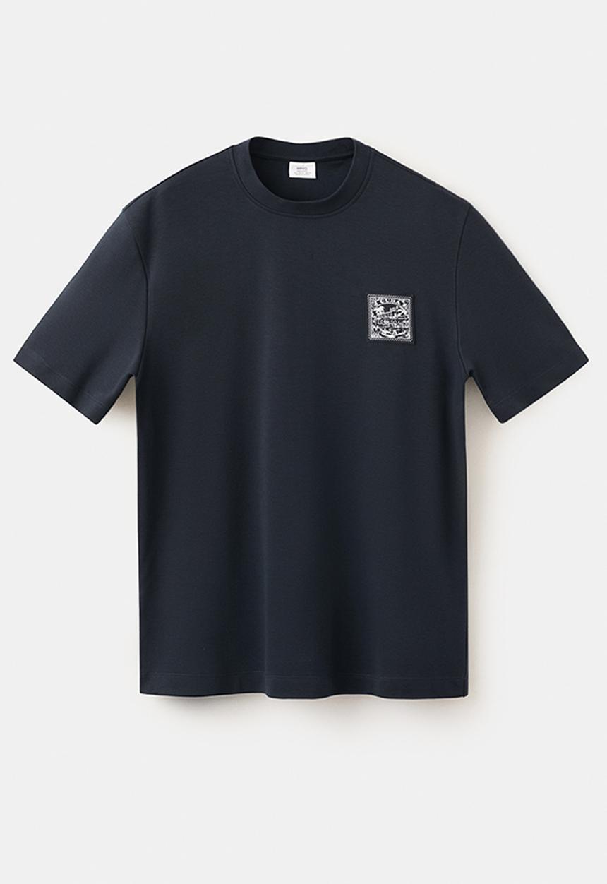 MANGO - T-Shirt Parche - Navy