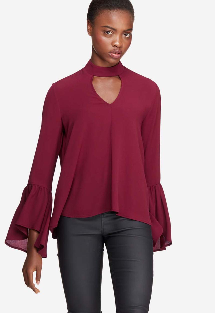 dailyfriday - Bell sleeve keyhole blouse