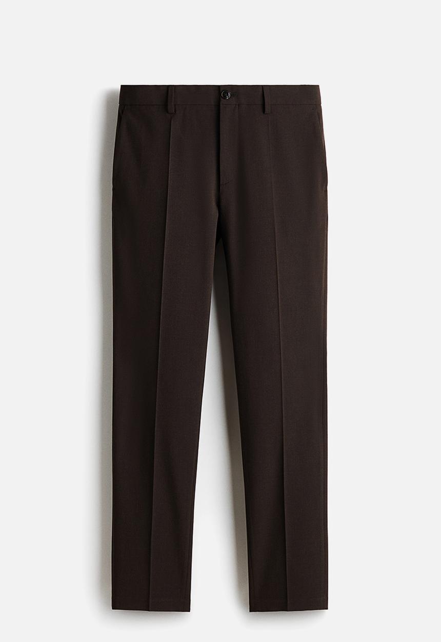 H&M - Slim fit tailored trousers - dark brown