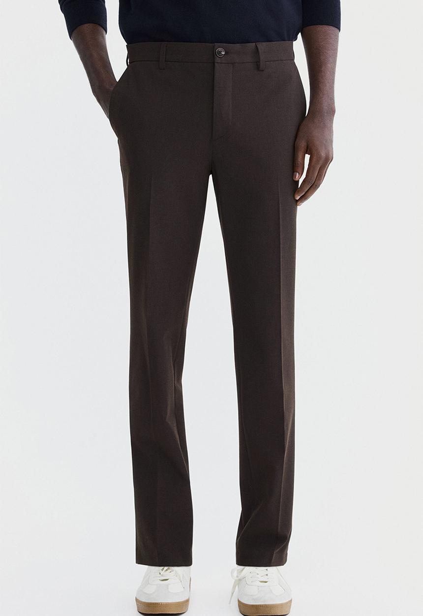 H&M - Slim fit tailored trousers - dark brown