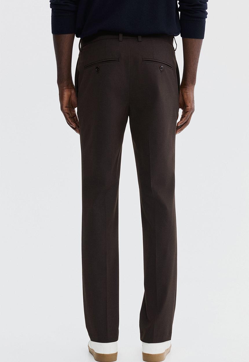 H&M - Slim fit tailored trousers - dark brown