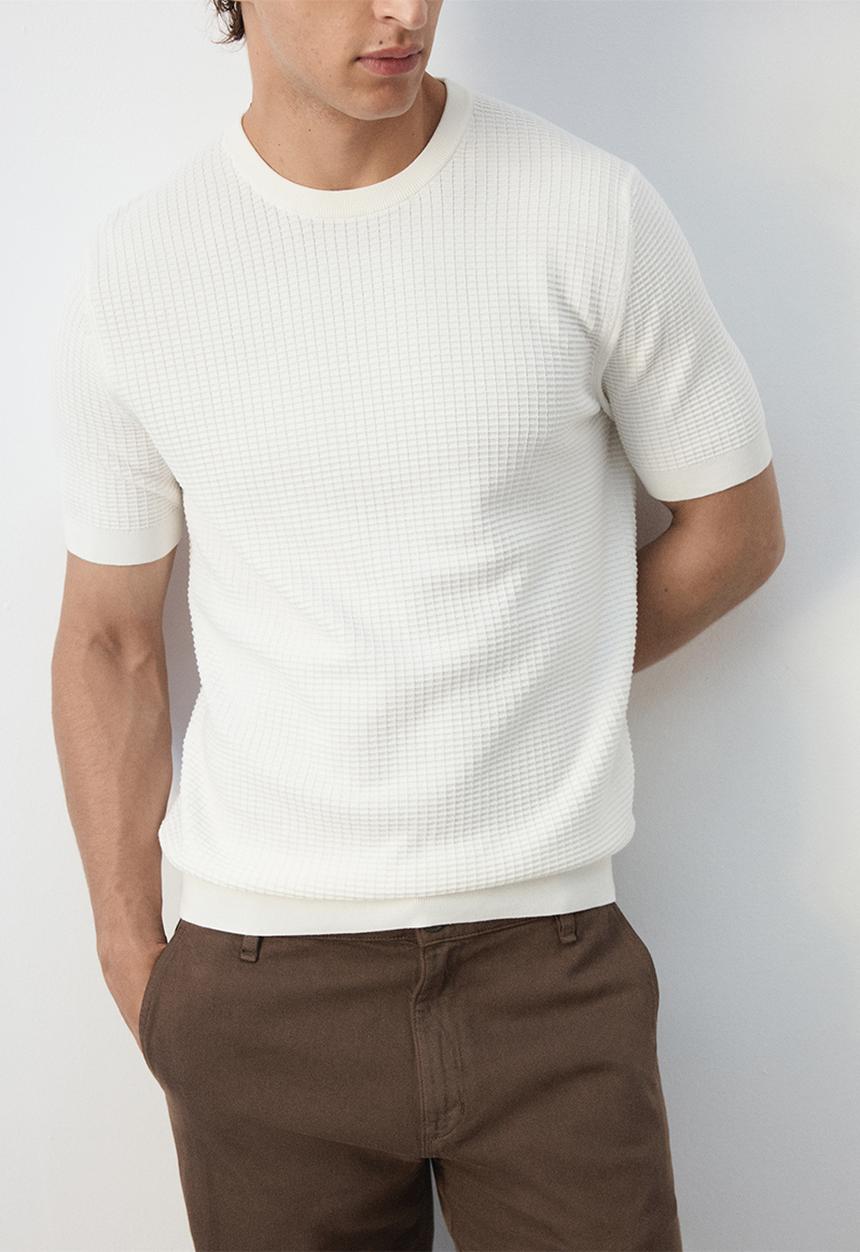 MANGO - T-Shirt Fluid - Off white