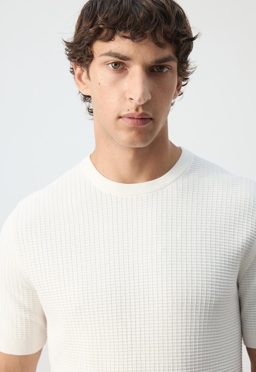 MANGO - T-Shirt Fluid - Off white