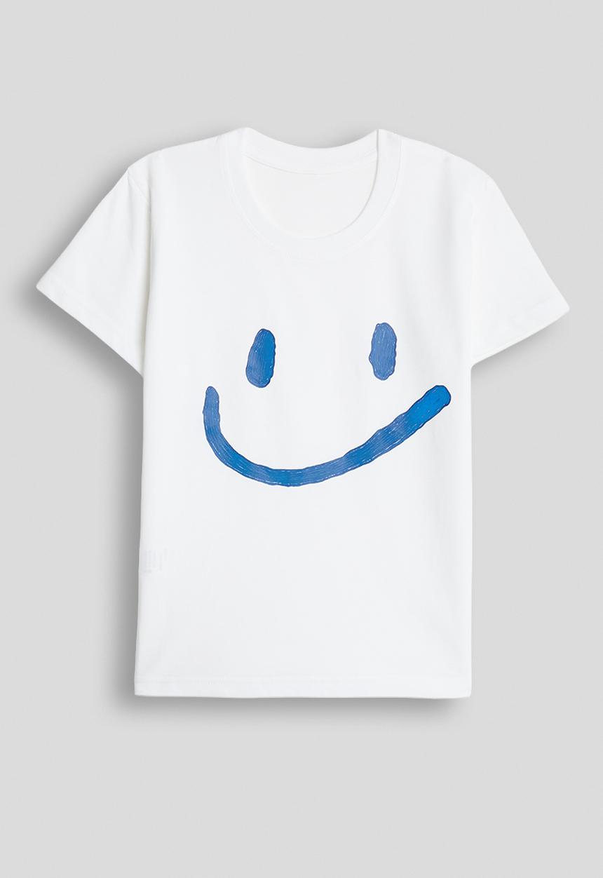 Pop Candy - Smiley placement tee - white