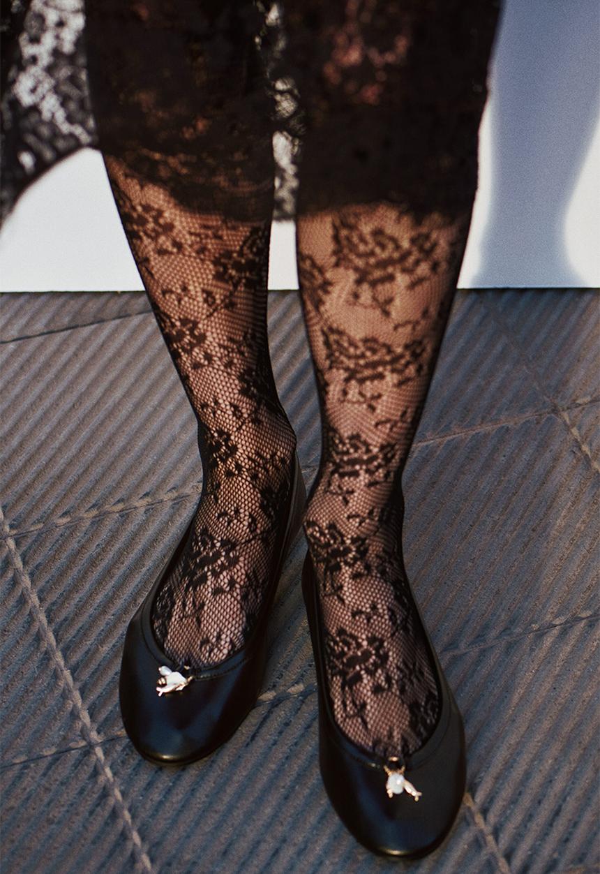 H&M - Charm-detail ballet flats - black