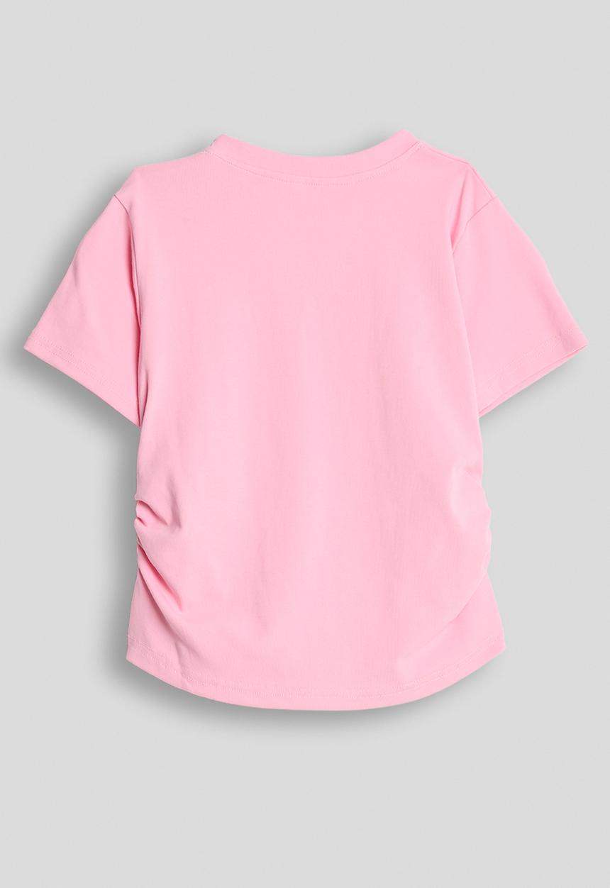 Pop Candy - Side ruched tee - pink