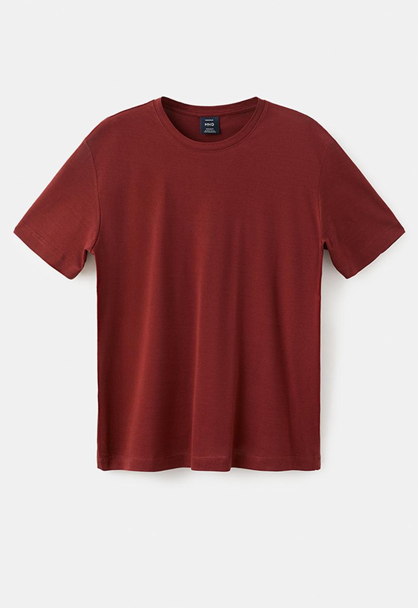 MANGO - T-Shirt Bellow - Dark Red