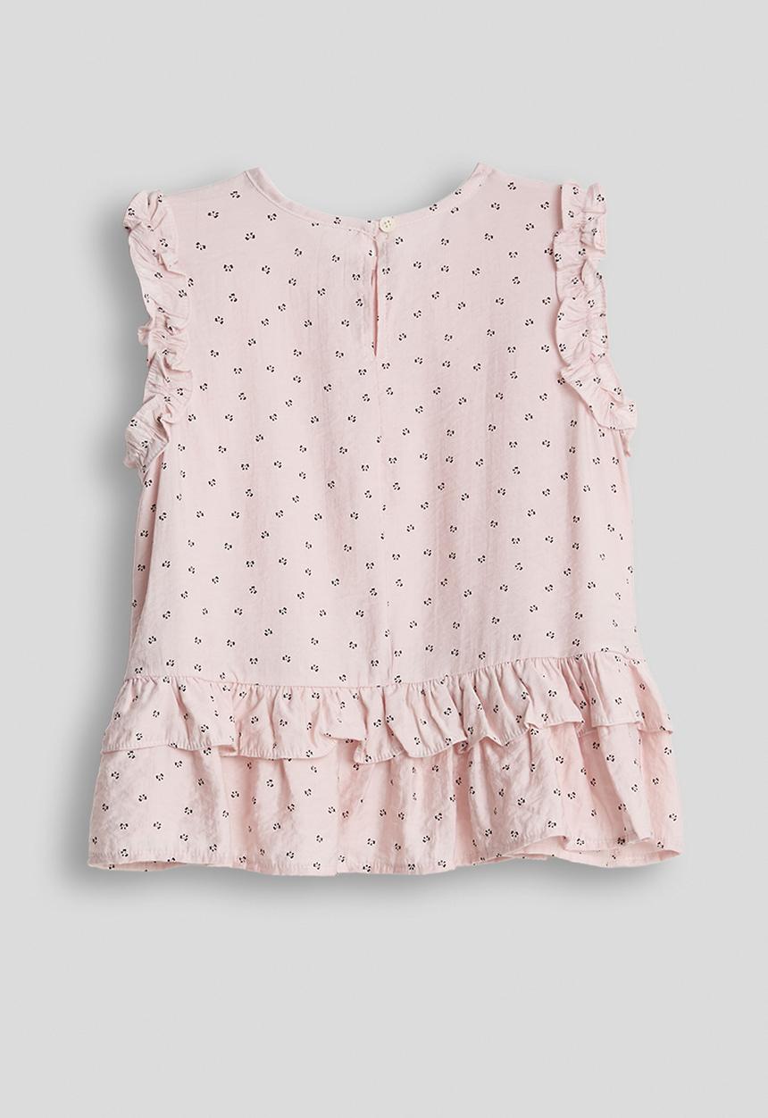 Pop Candy - Sleevelss ruffled blouse - dusty pink