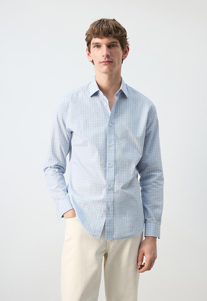 MANGO - Shirt David - Light/Pastel Blue