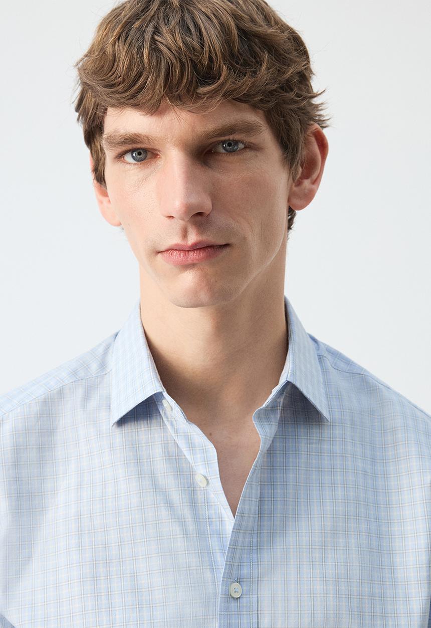 MANGO - Shirt David - Light/Pastel Blue