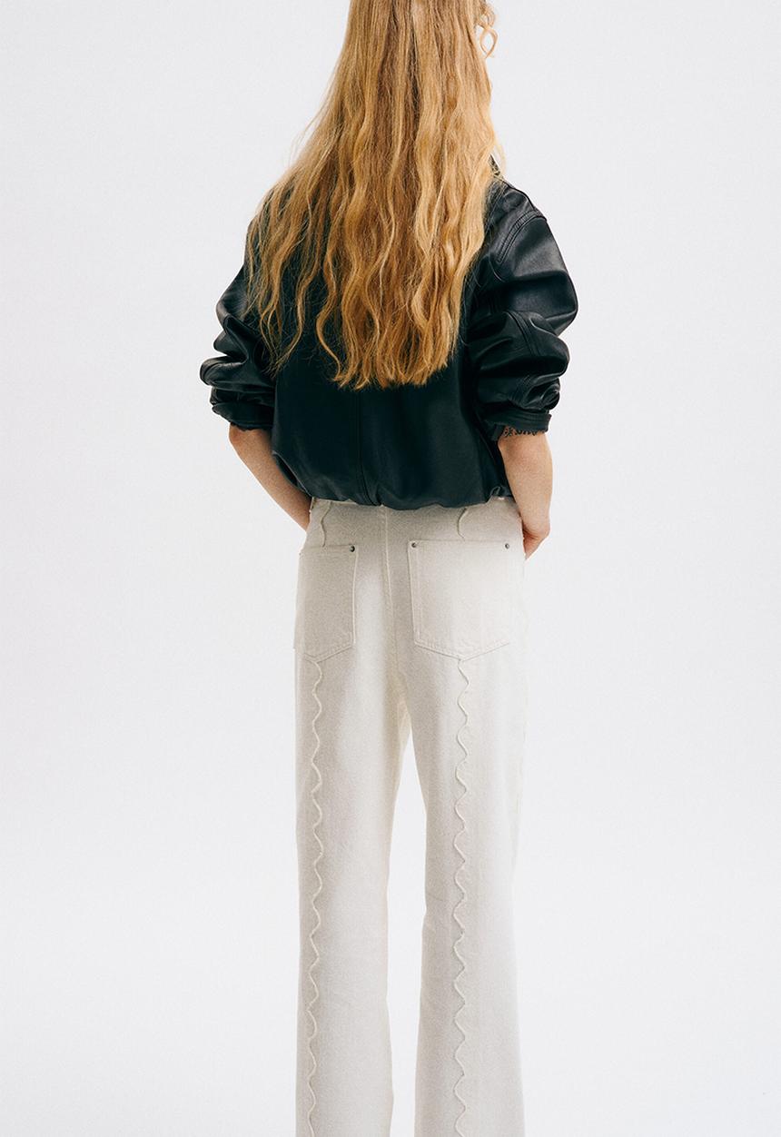H&M - Flared regular waist jeans - cream