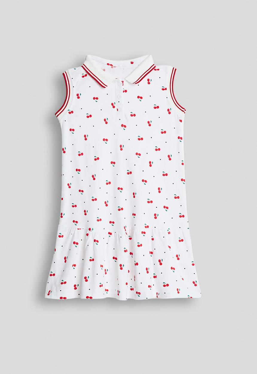 Pop Candy - Sleeveless polo dress - white / aop