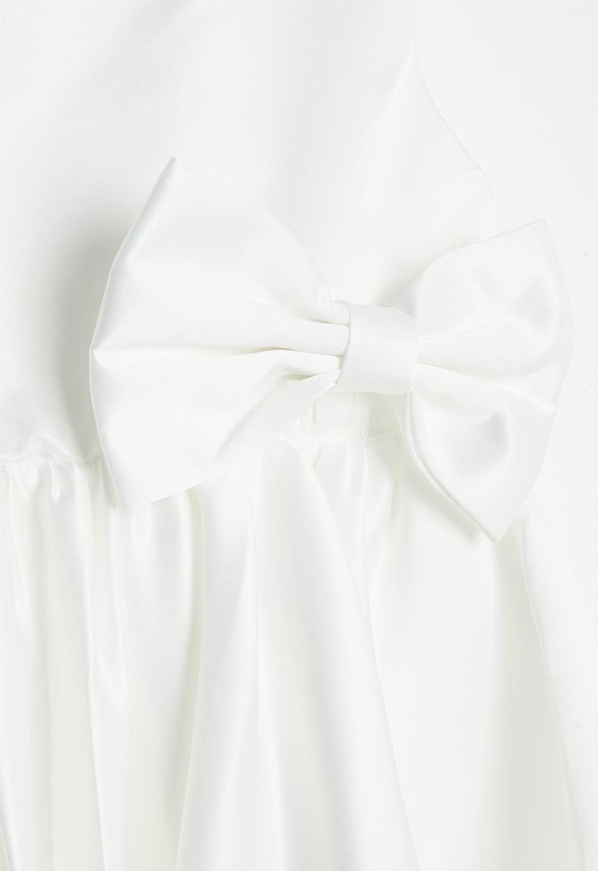 Pop Candy - Sleeveless satin bow dress - white