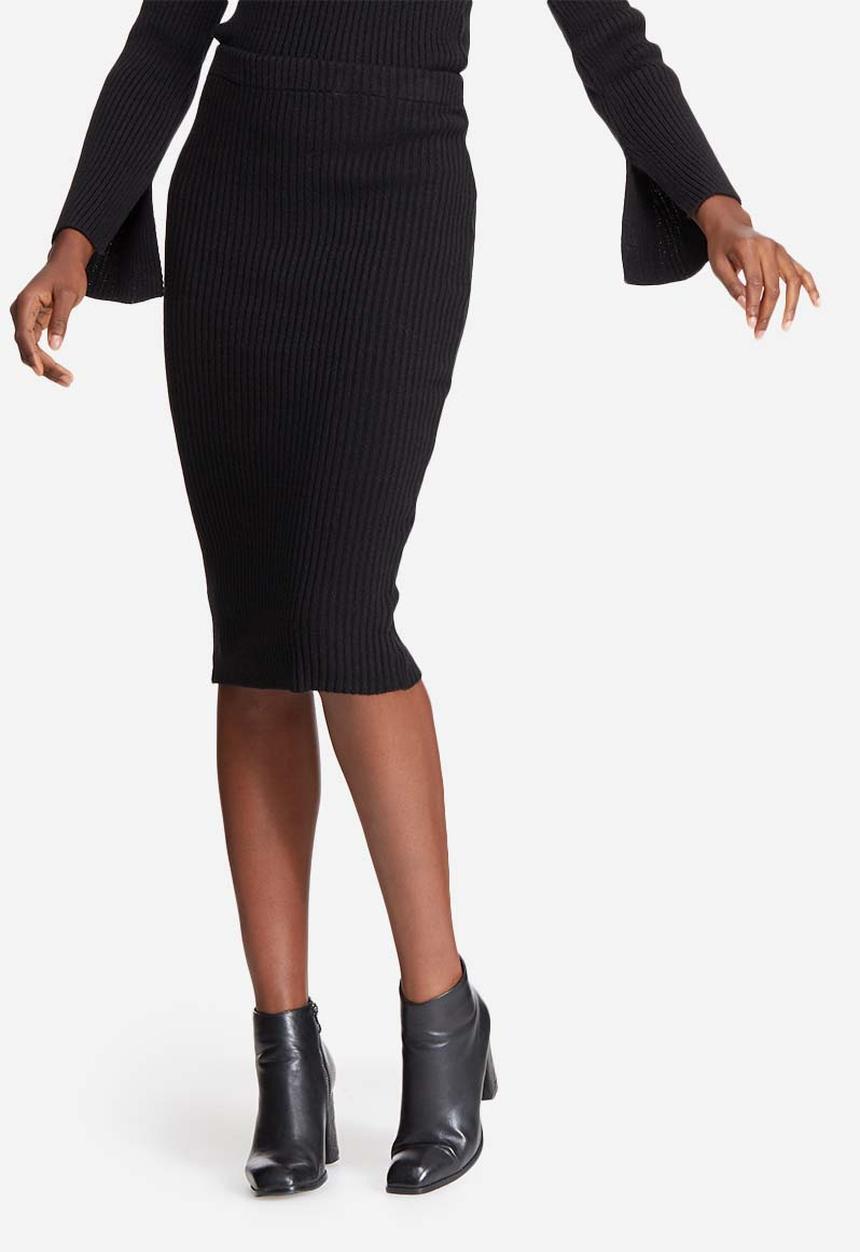 dailyfriday - Ribbed knit tube skirt