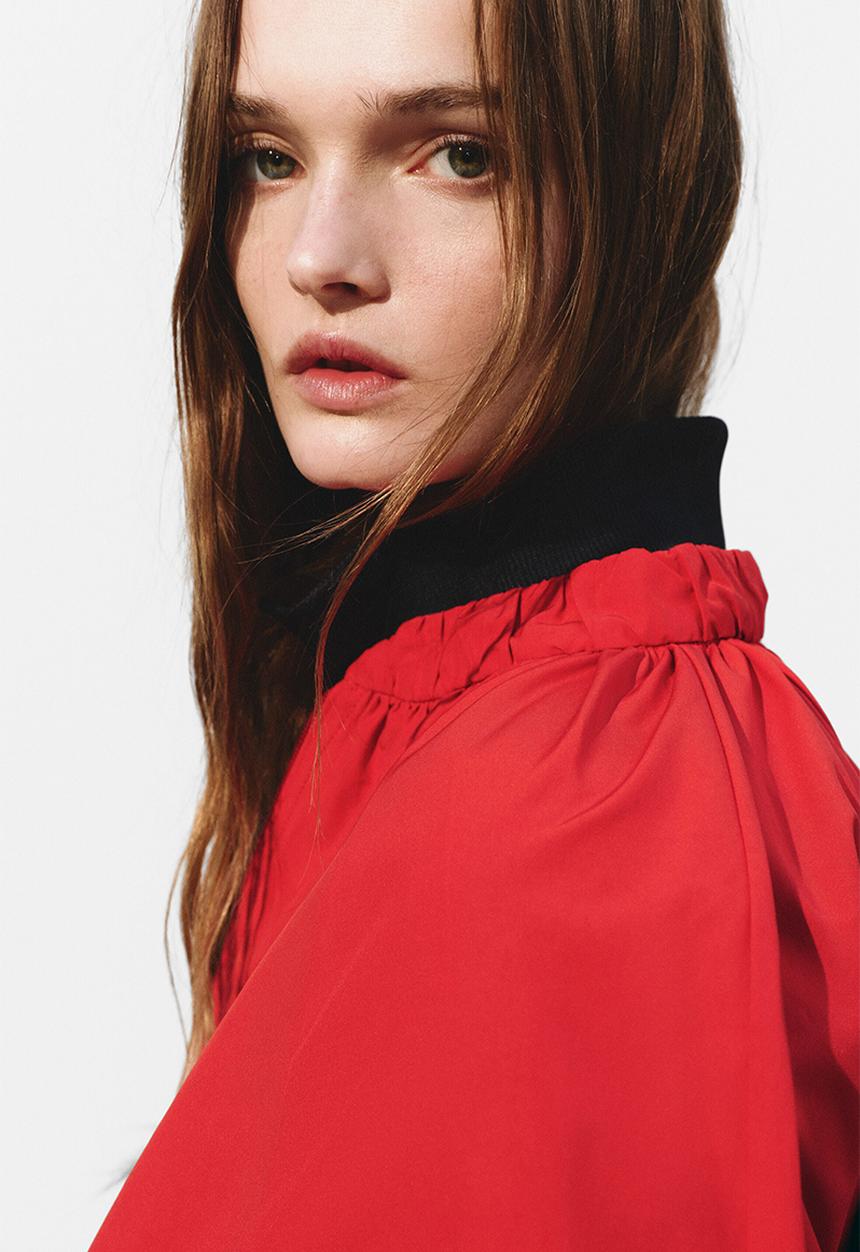 H&M - Gathered bomber jacket - bright red