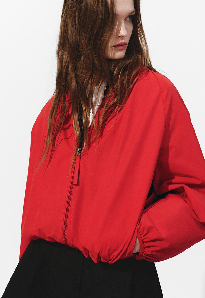 H&M - Gathered bomber jacket - bright red