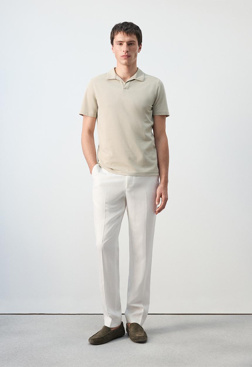 MANGO - Poloshirt Taga - Light Beige