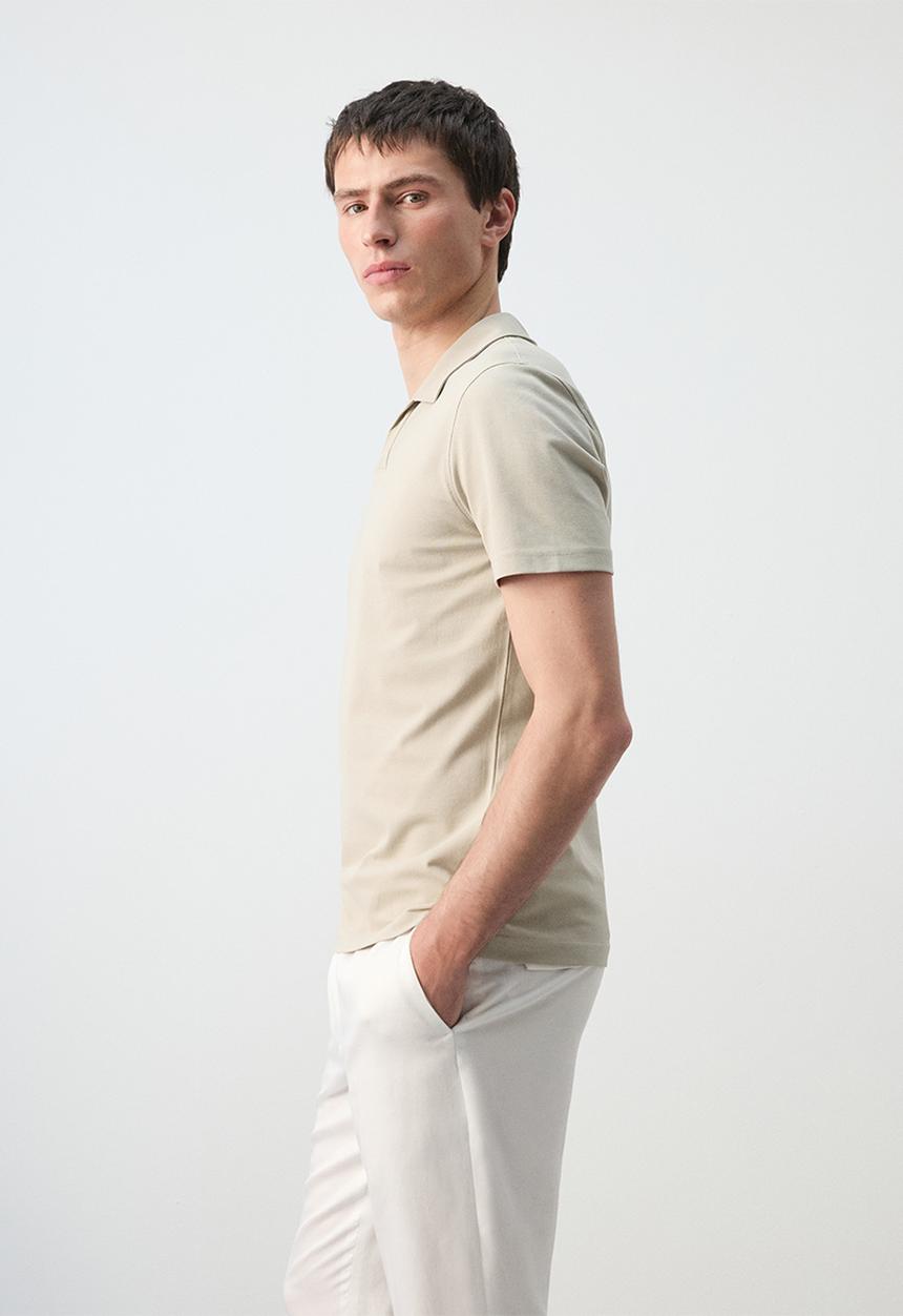 MANGO - Poloshirt Taga - Light Beige