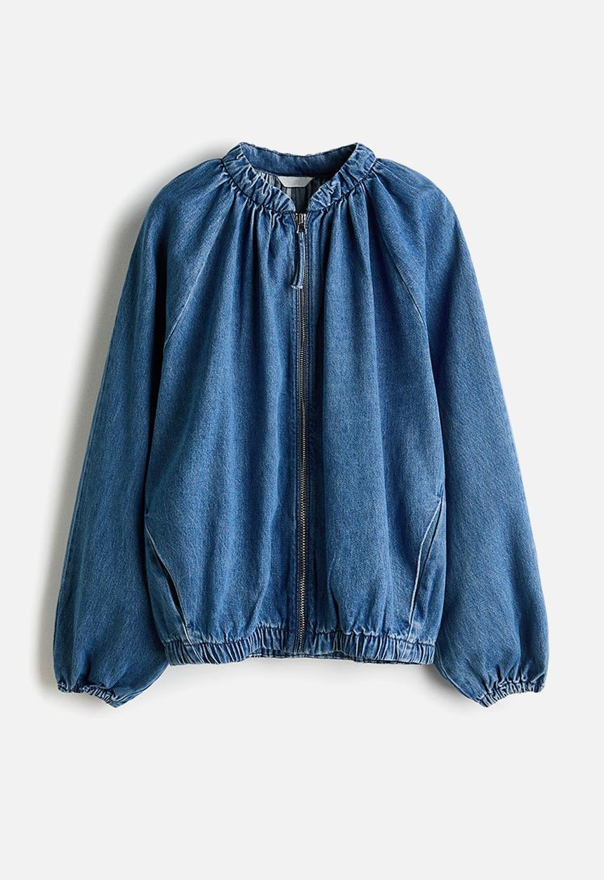 H&M - Gathered bomber jacket - denim blue