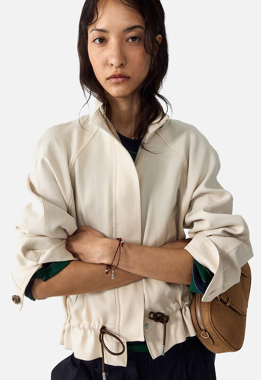 H&M - Oversized linen-blend jacket - light beige