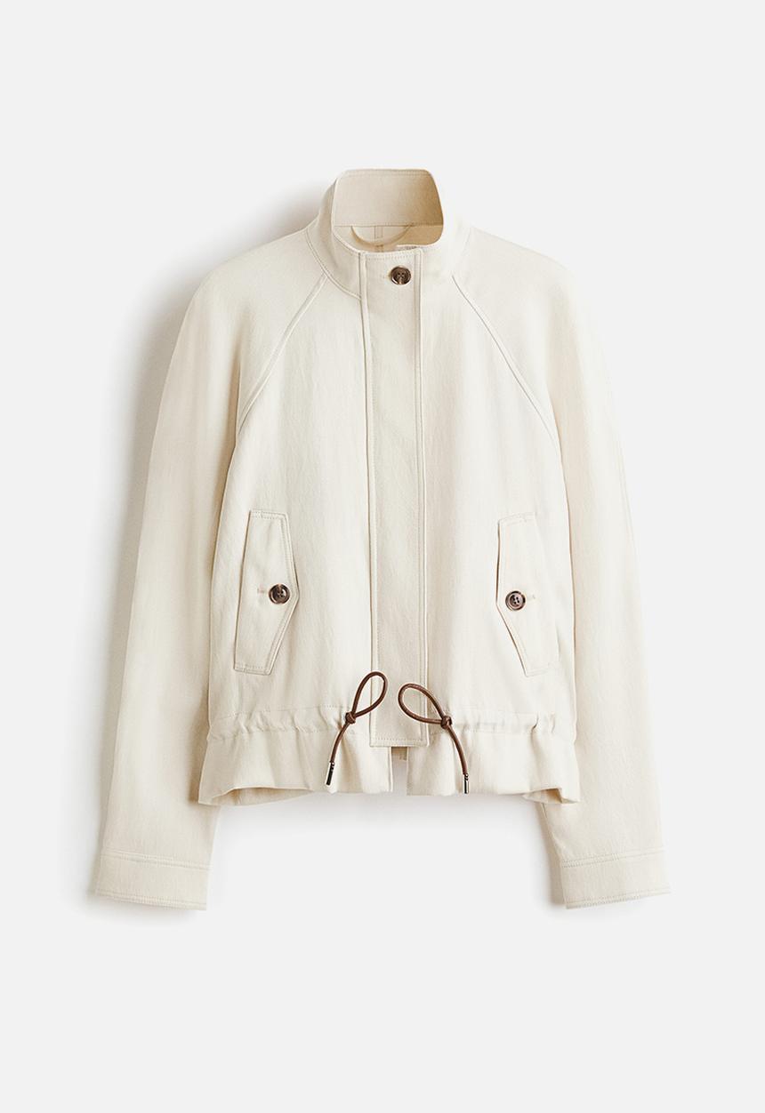 H&M - Oversized linen-blend jacket - light beige