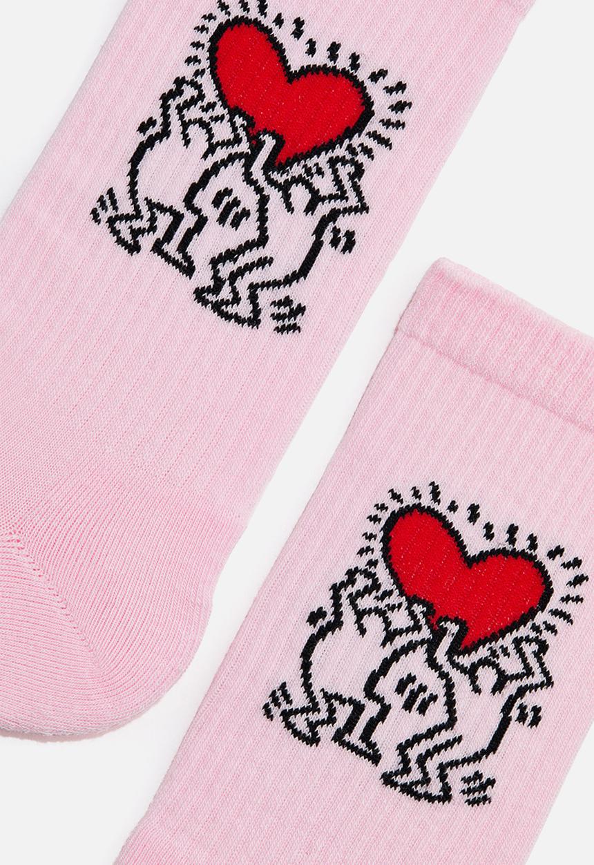 H&M - Motif-detail socks - pink/keith haring