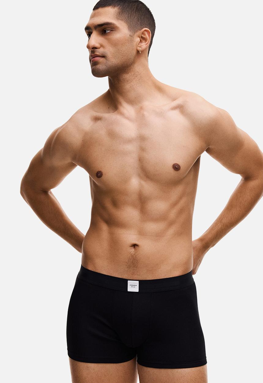 H&M - 3 Pack ribbed short trunks - dark brown/beige