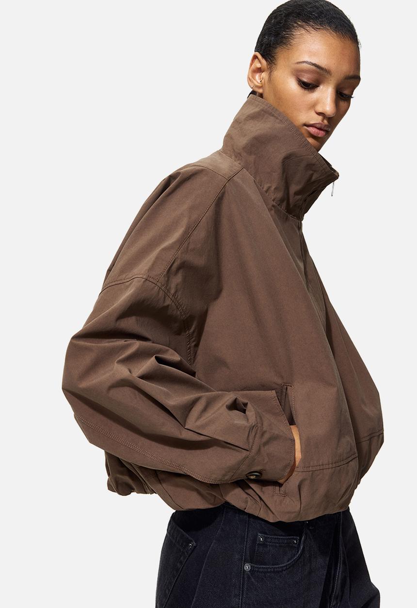 H&M - Bubble-hem cotton jacket - brown