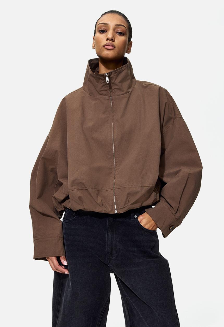 H&M - Bubble-hem cotton jacket - brown