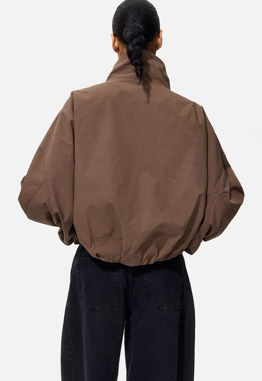 H&M - Bubble-hem cotton jacket - brown