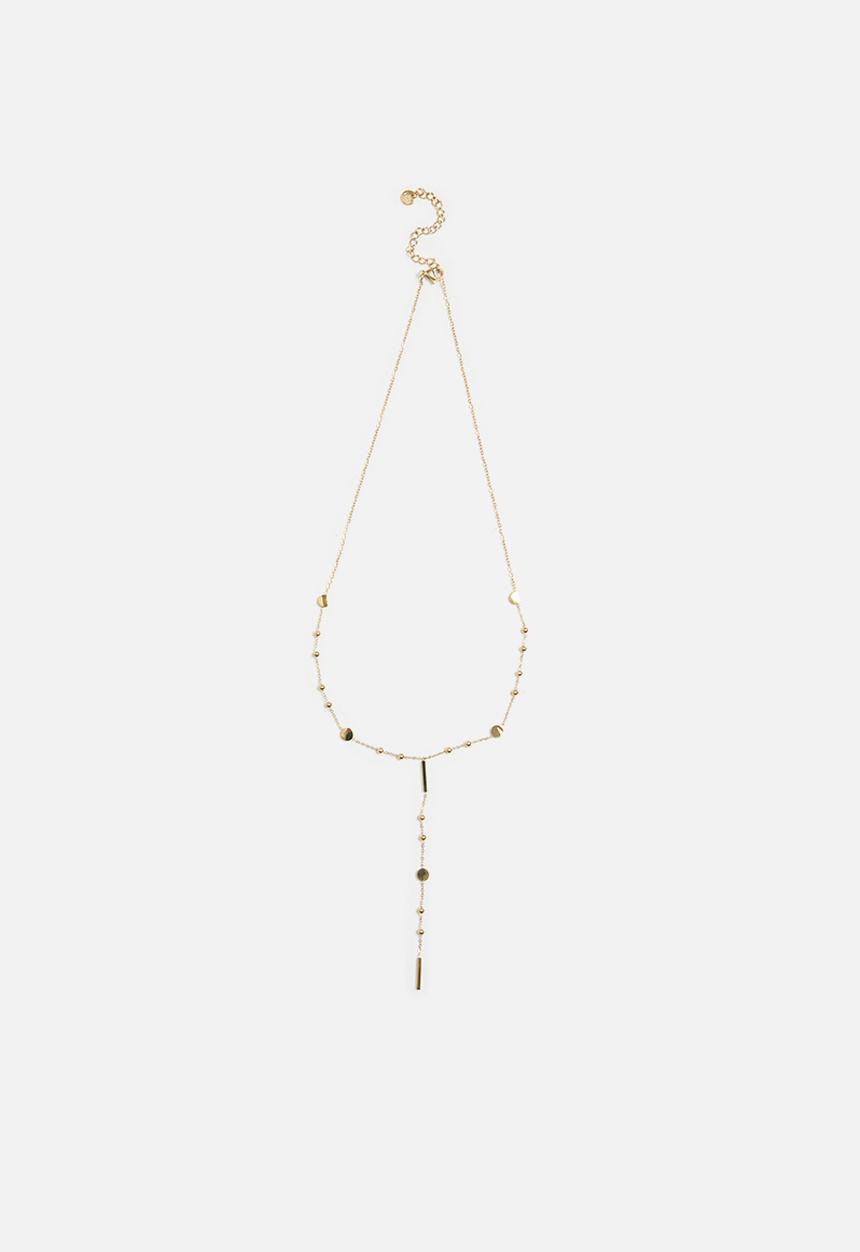 Zoe on Trend - Trendy Lariat Necklace - Gold
