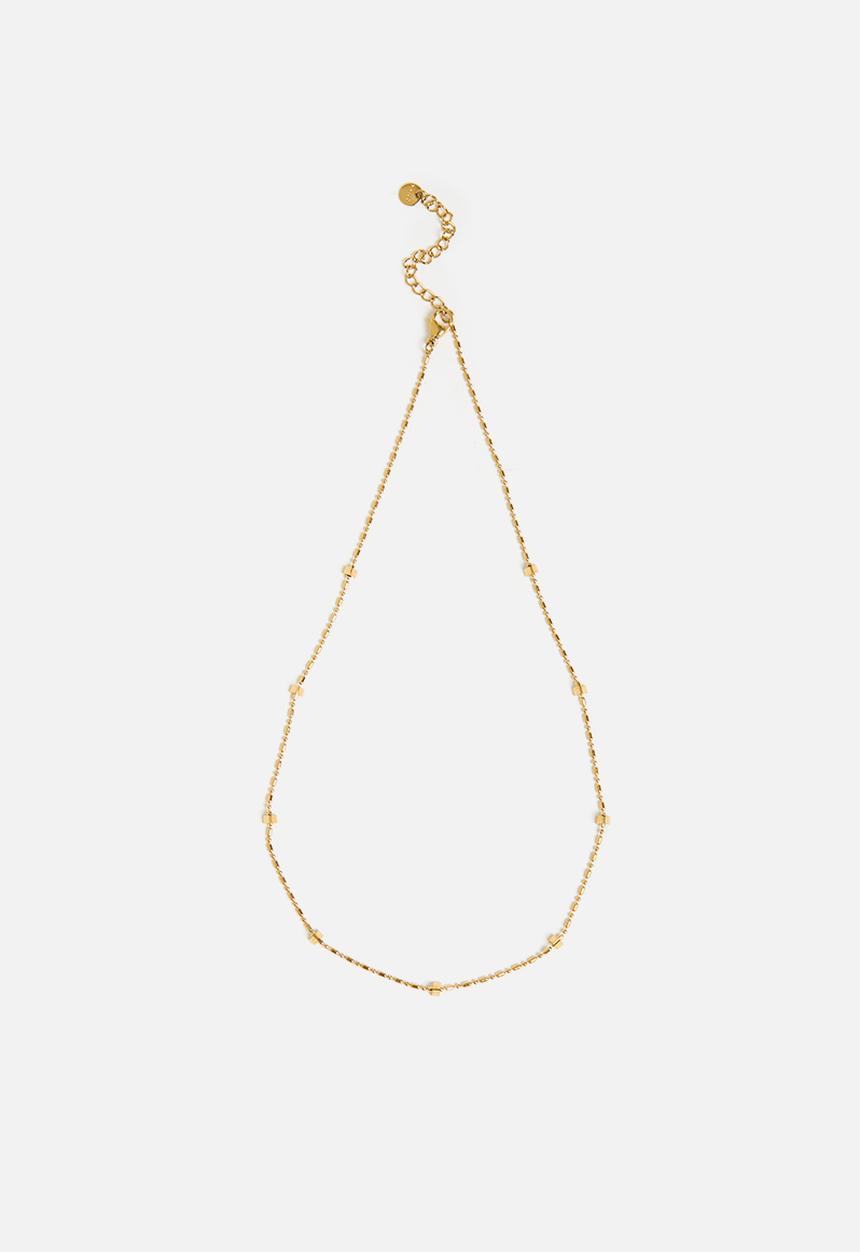 Zoe on Trend - Funky Bead-Station Necklace - Gold