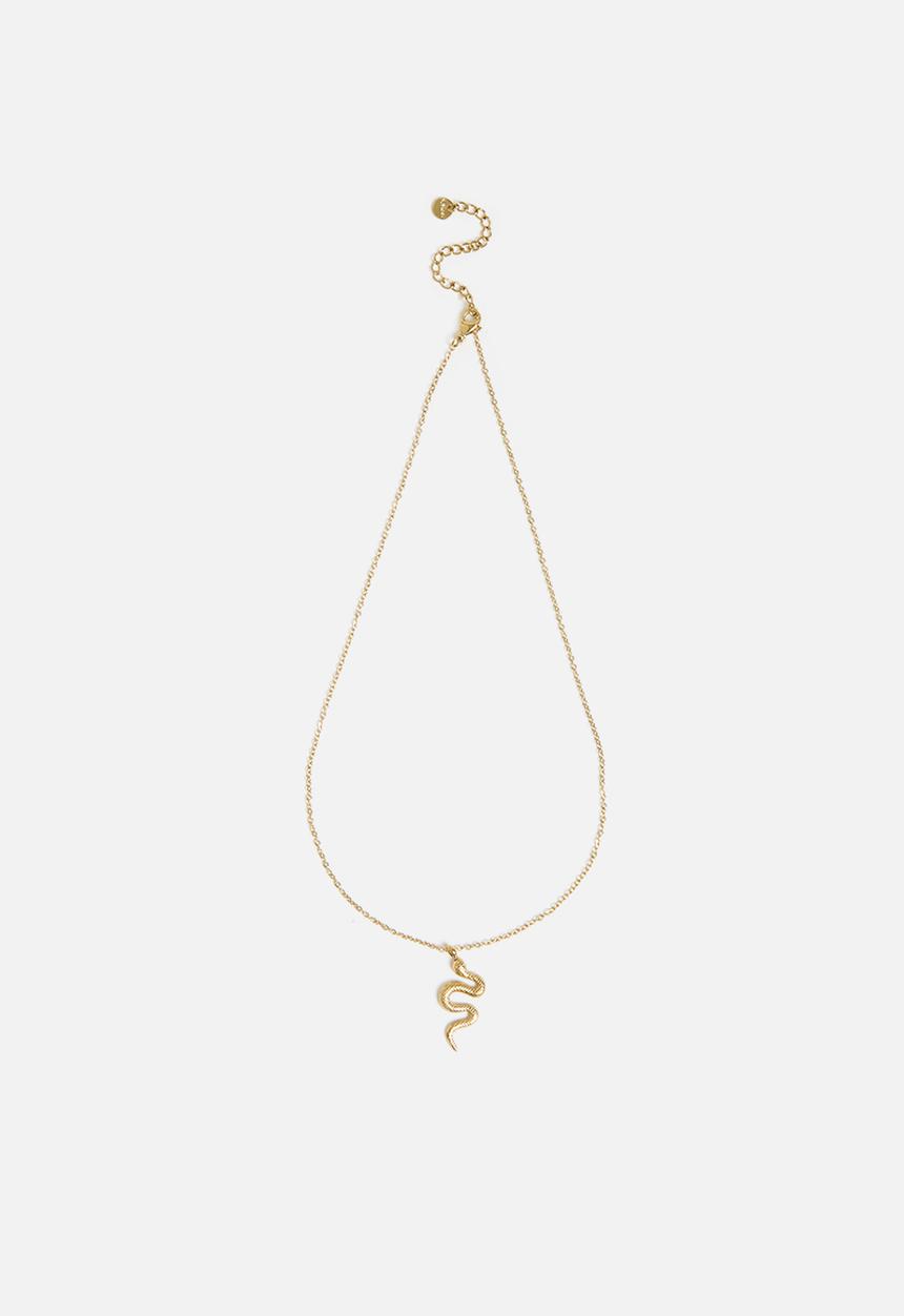 Zoe on Trend - Modern Design Snake Necklace - Gold