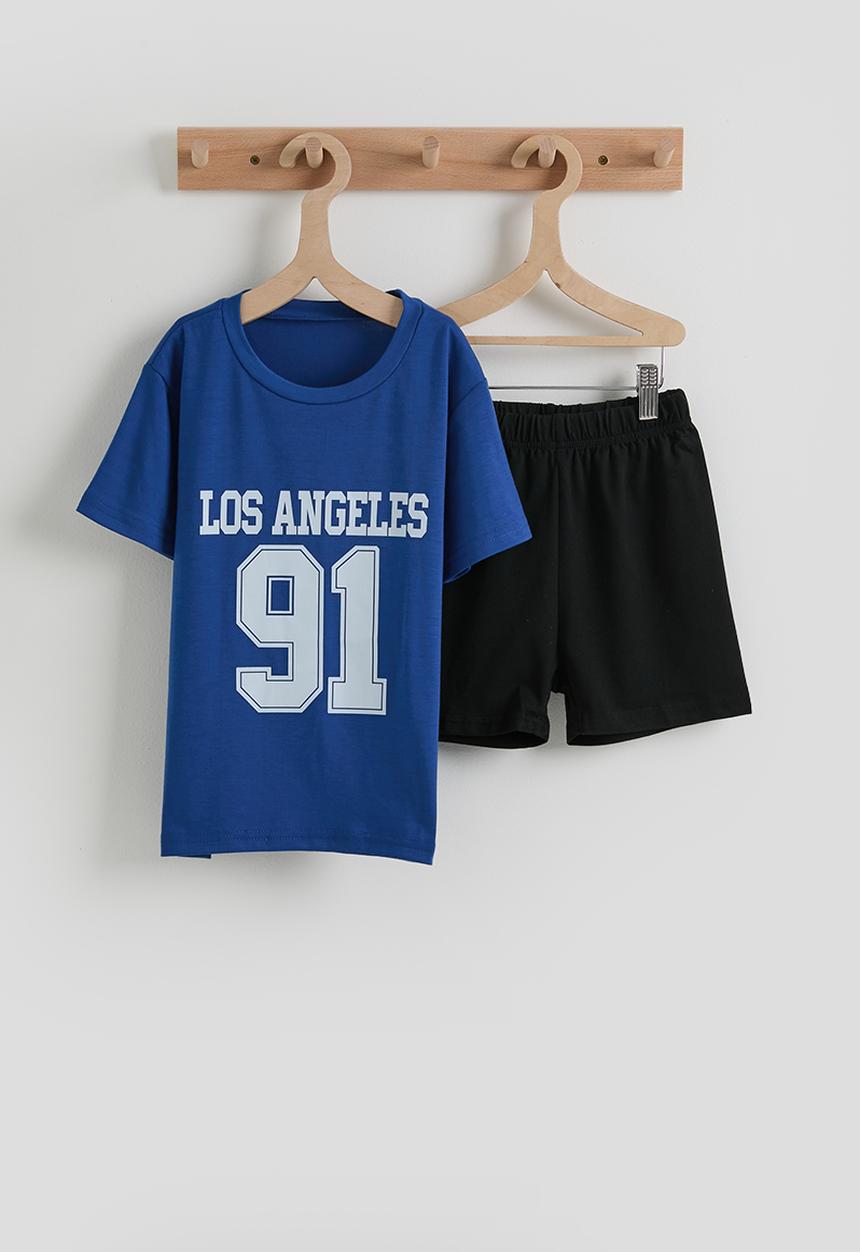 Pop Candy - Sporty tee & cycling shorts - blue