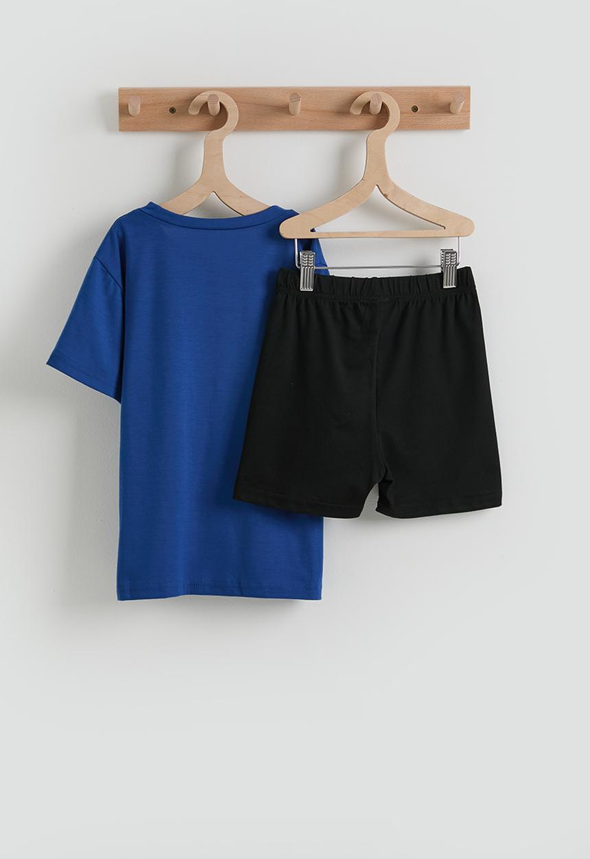 Pop Candy - Sporty tee & cycling shorts - blue
