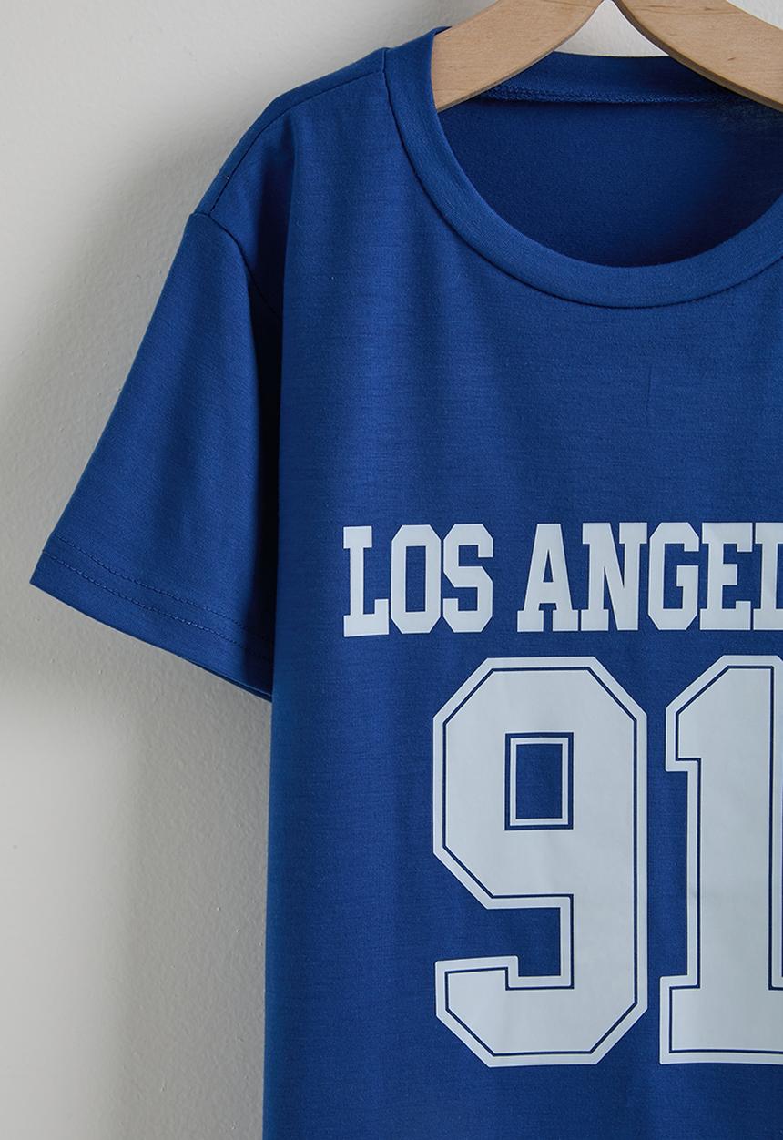 Pop Candy - Sporty tee & cycling shorts - blue