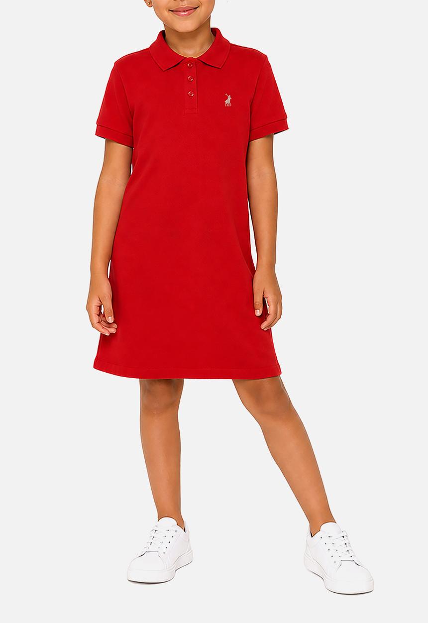 POLO - Girls Dakota Ss Golfer Dress - Red