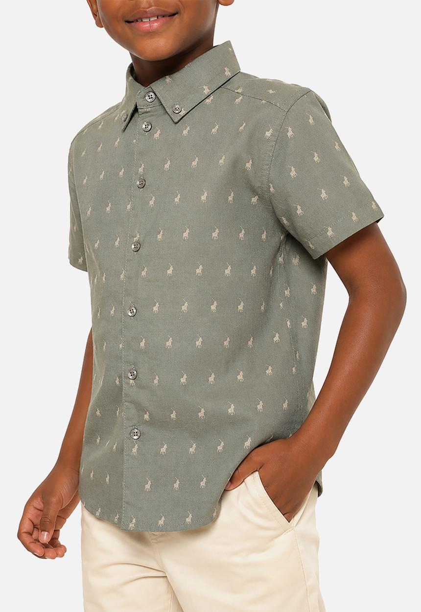 POLO - Boys Patrick Monogram Ss Shirt - Thyme