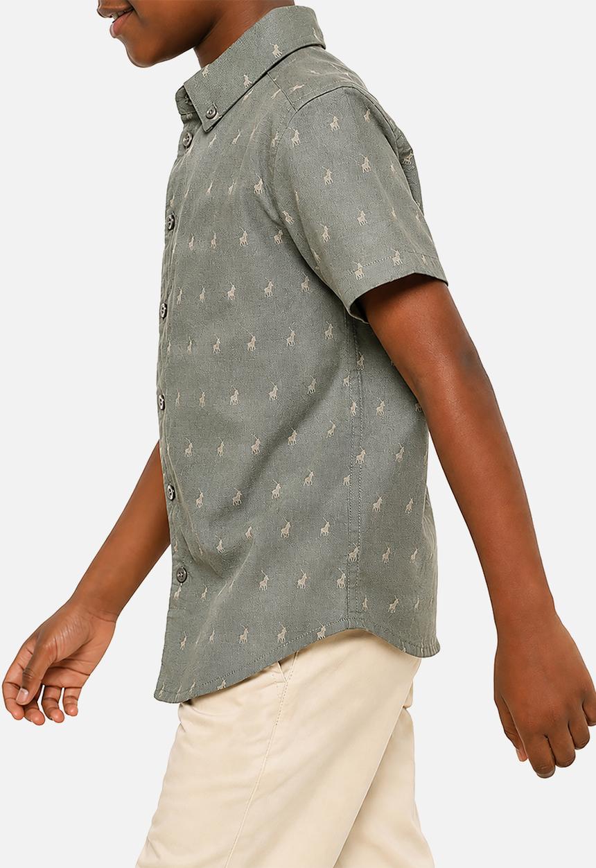 POLO - Boys Patrick Monogram Ss Shirt - Thyme