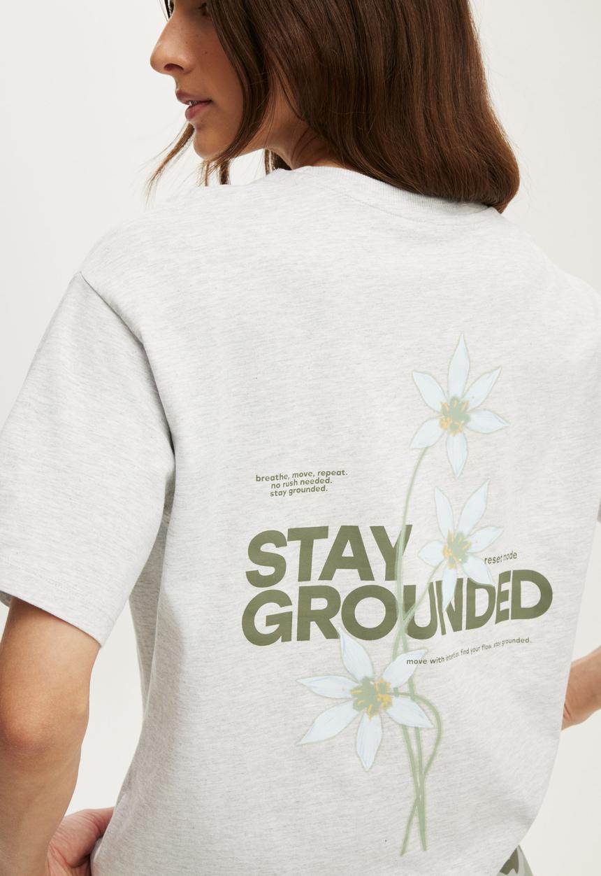 Cotton On - Active Graphic Tee - Light Grey Marle/Cuteility